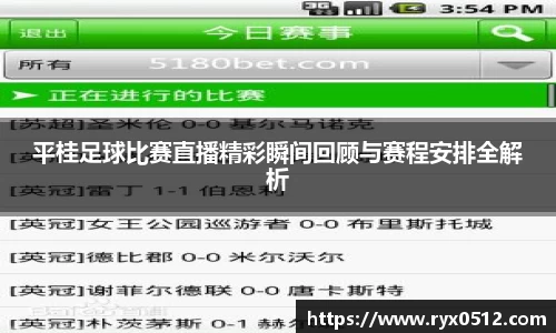 平桂足球比赛直播精彩瞬间回顾与赛程安排全解析
