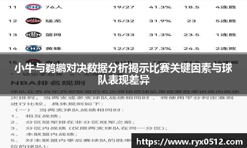 小牛与鹈鹕对决数据分析揭示比赛关键因素与球队表现差异