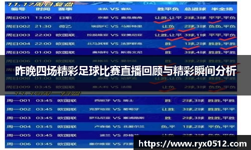 昨晚四场精彩足球比赛直播回顾与精彩瞬间分析